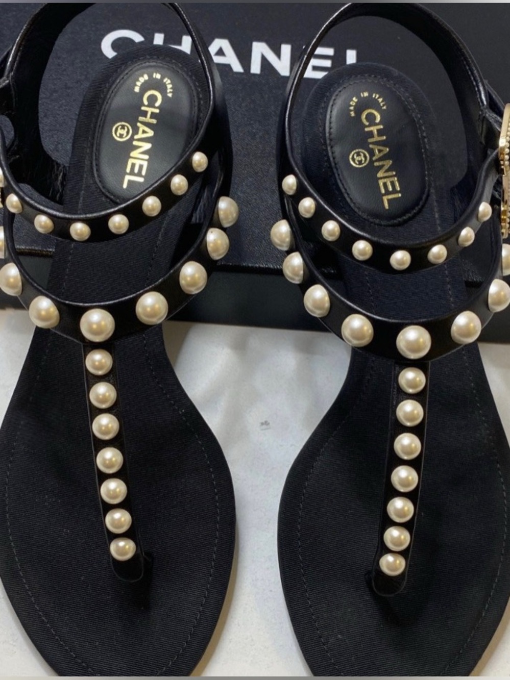 Chanel Pearl Sandals GUC